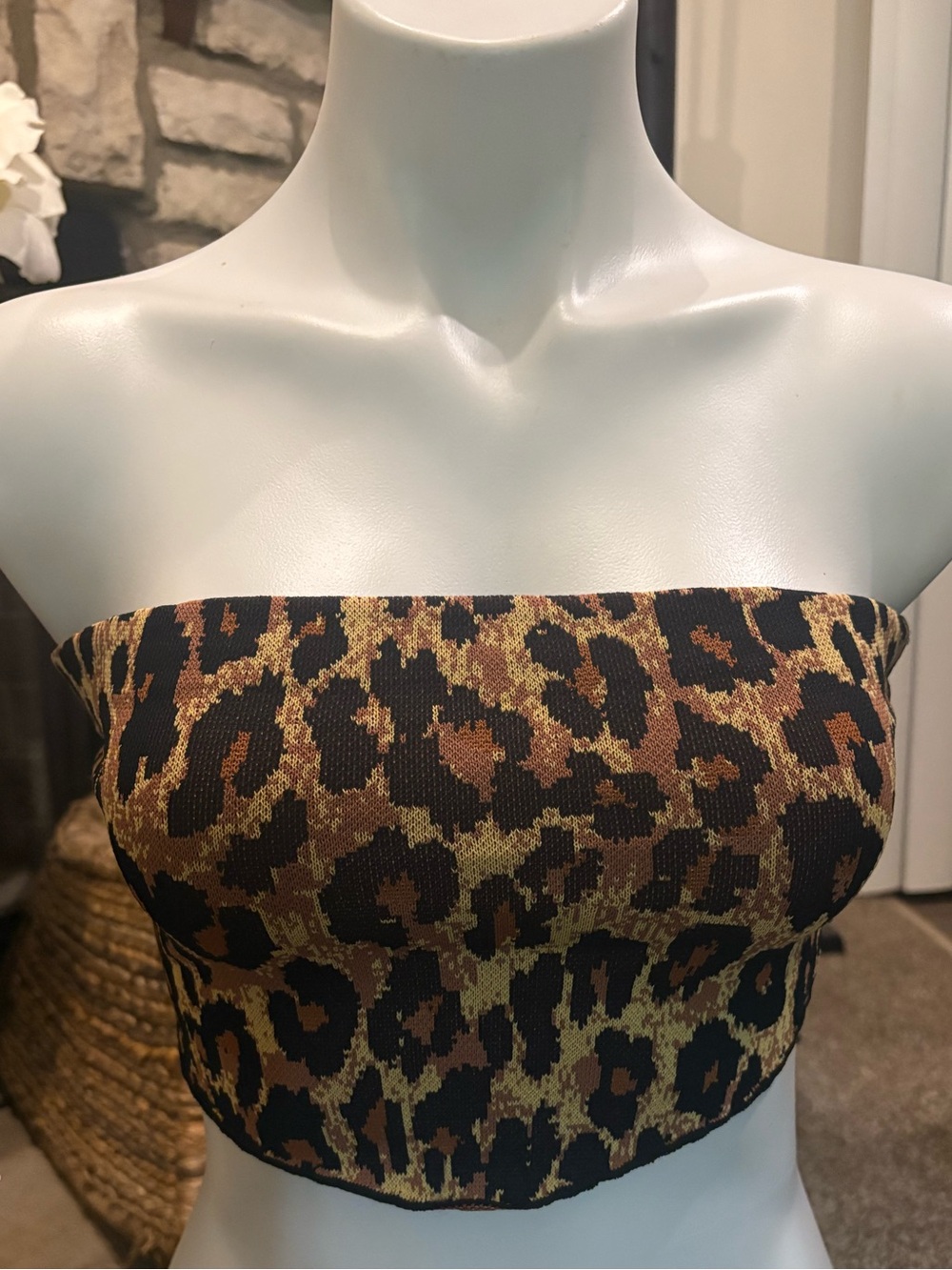 NWT STAUD LEOPARD PRINT CROP TOP